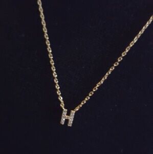 14k Gold Filled‎ & Diamond "H" Necklace